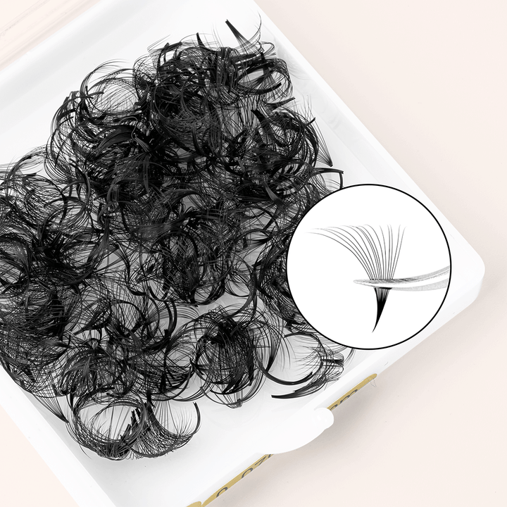 12D Handmade Pointy Base Premade Volume Loose Fans(500Fans)