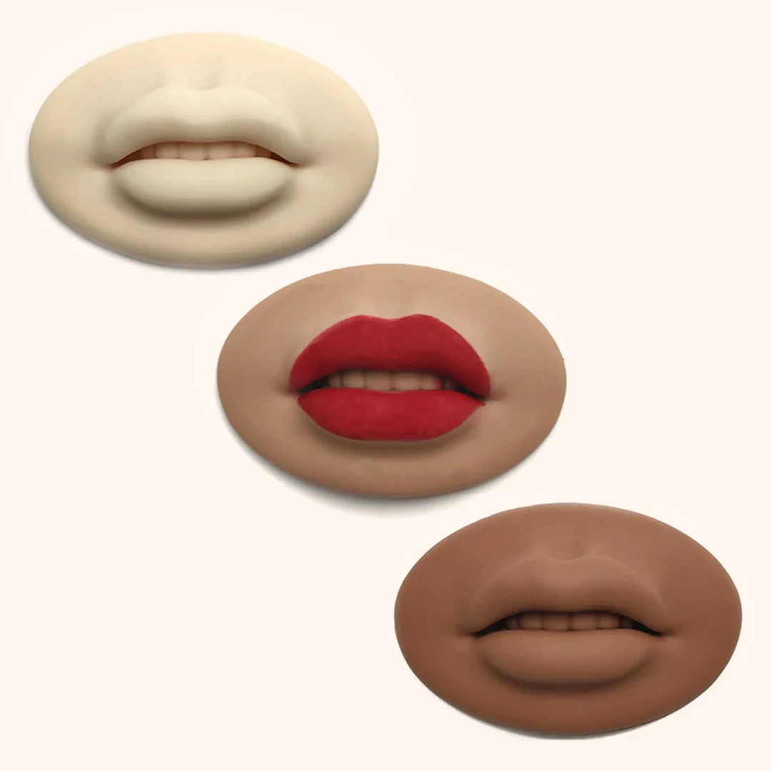 Lippen praktizieren Silikonhaut Permanent Make -up gefälschte Hautlippen