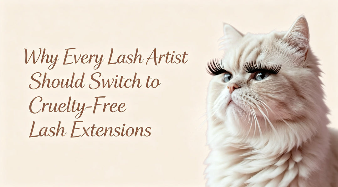 KOLYBEL-cruelty-free lash extensions. Safer hypoallergenic synthetic PBT lashes deliver better retention, fewer allergies, and more loyal ethical clients.
