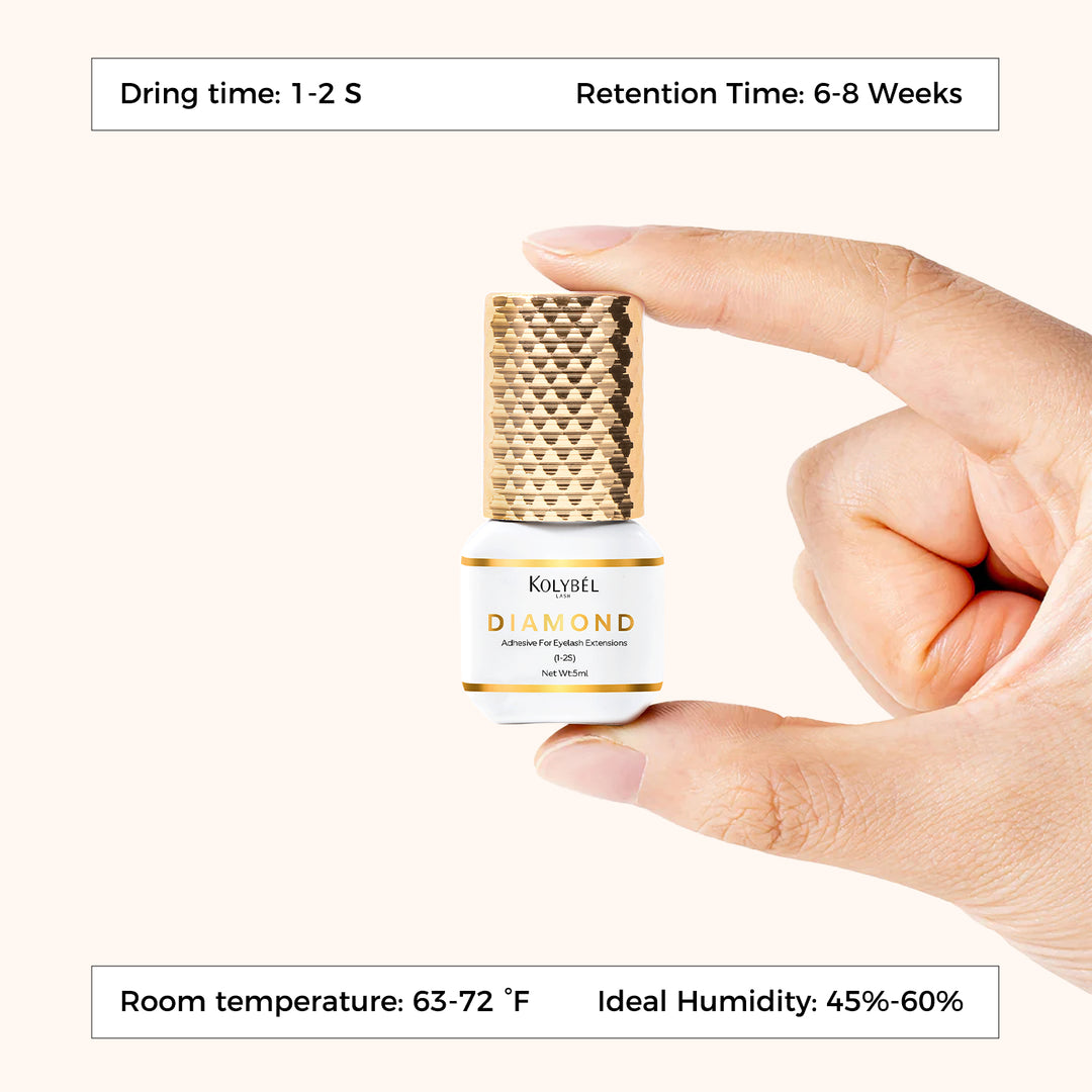 1-2 Second Diamond Adhesive Eyelash Extension Glue (5ml) - Kolybel
