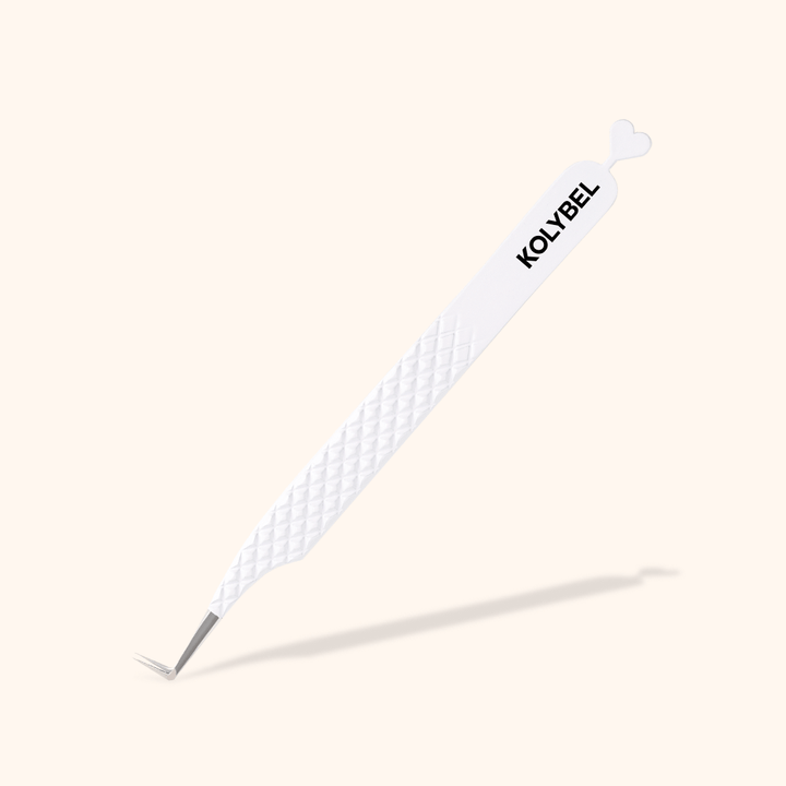 KW-11 Heart-shaped White Tweezers For Eyelash Extension