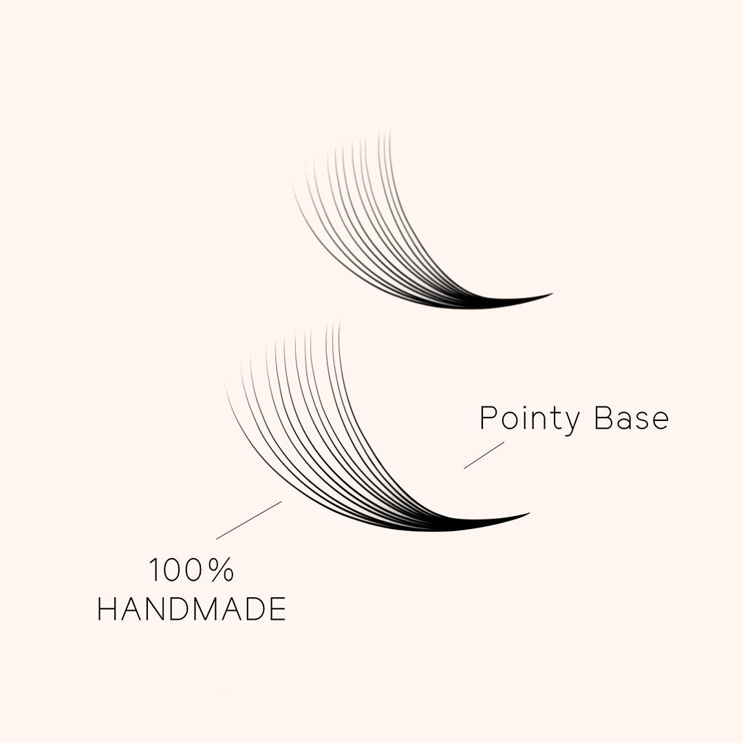 12D Handmade Pointy Base Premade Volume Loose Fans(500Fans)