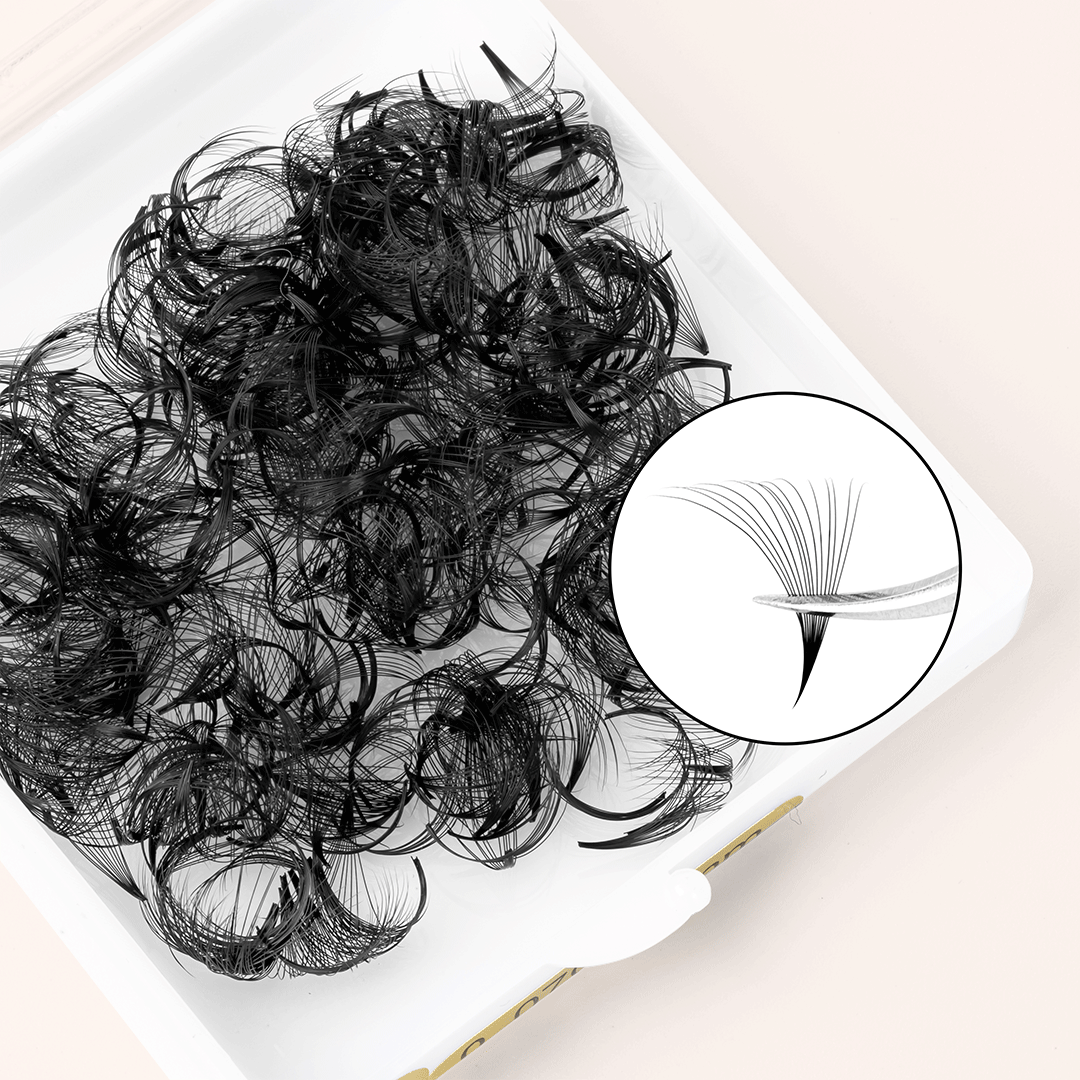 12D Handmade Pointy Base Premade Volume Loose Fans(500Fans)