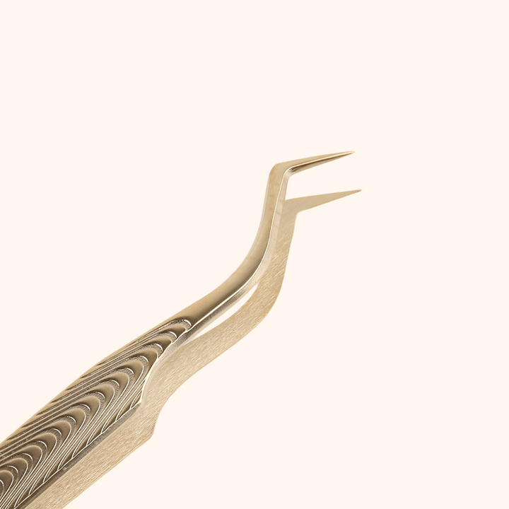 KF-03 Retro Gold Tweezers For Eyelash Extension