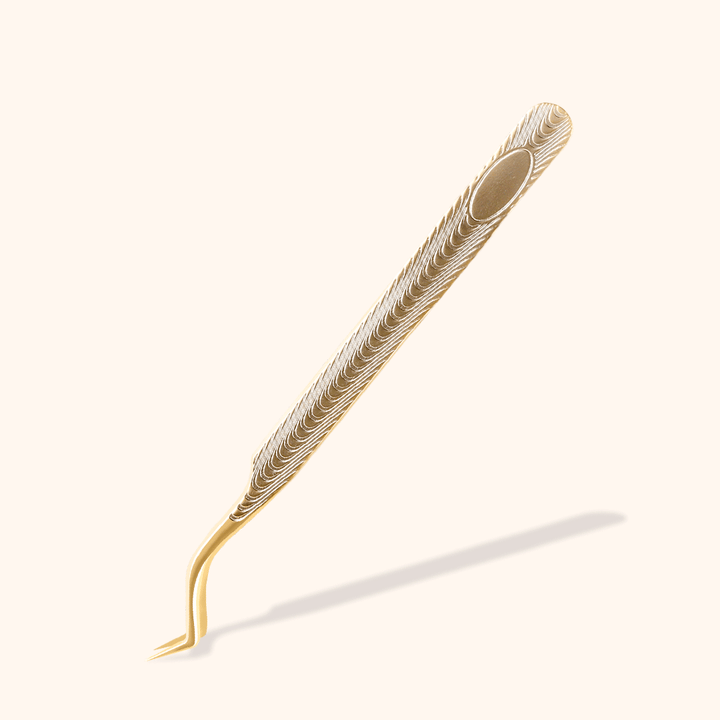 KF-03 Retro Gold Tweezers For Eyelash Extension