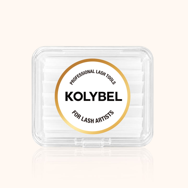 KOLYBEL LASH 500-sheet lash lift paper covers for professional use. Lint-free, pre-cut strips ensure even reagent distribution and secure lash placement