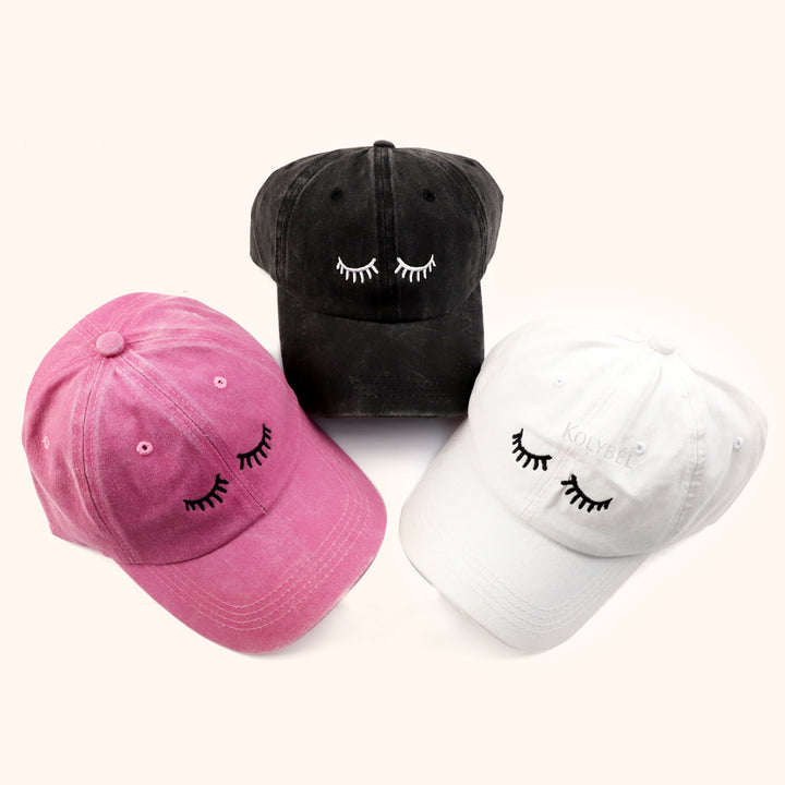 New Eyelashes Embroidery Baseball Cap Professional Hat-kolybel