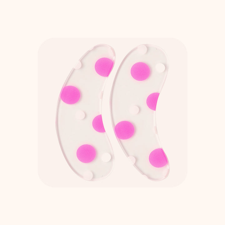 KOLYBEL-Reusable clear silicone eye pads for professional lash lift & eyelash extensions. 4 print options, washable and cost-effective for lash salons.