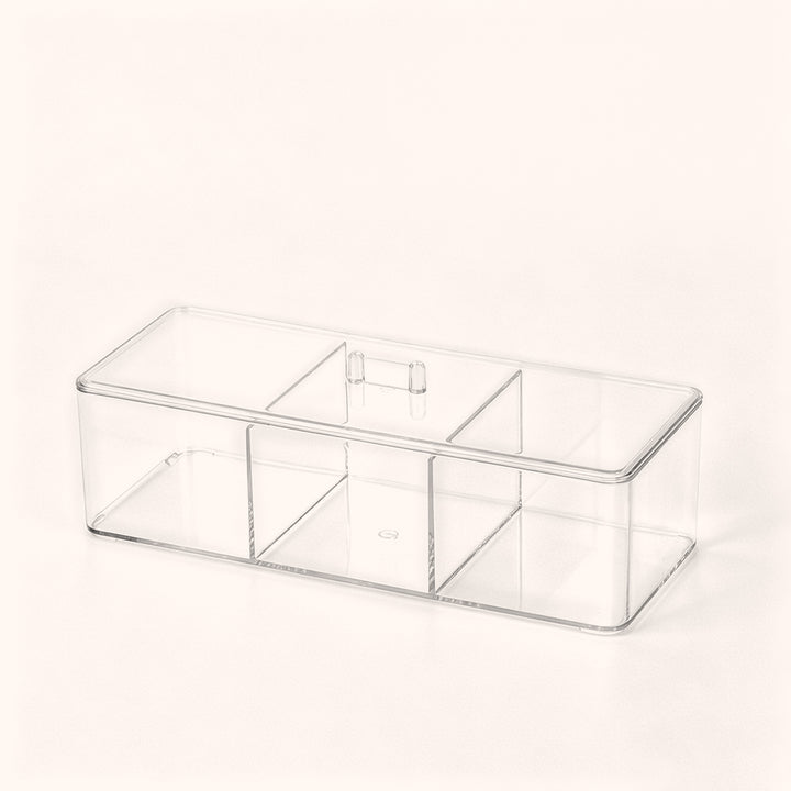 KOLYBEL 3‑Compartment Acrylic Lash Storage Box with Lid, Organizer for Lash Extensions & Salon Tools