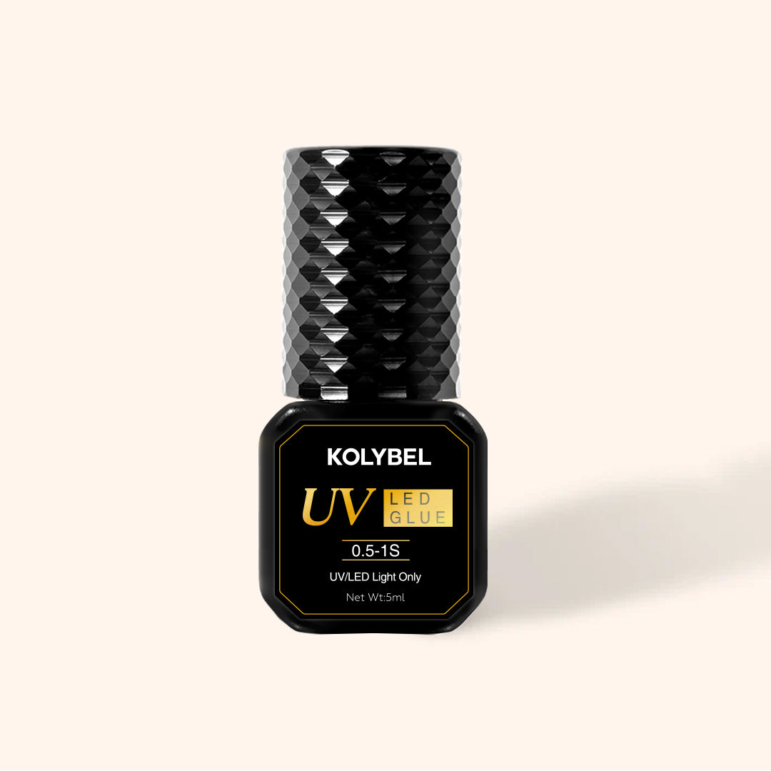 KOLYBEL LASH 【UV/LED LIGHT ONLY】0.5-1 Second UV/LED Lash Adhesive Eyelash Extension Glue (5ml) BLACK PURPLR CLEAR uv GLUE