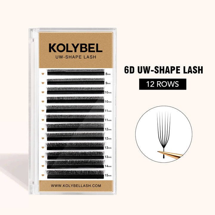Kolybel 6D UW-Shape lash U-Shape W / U-W 6D Lashes