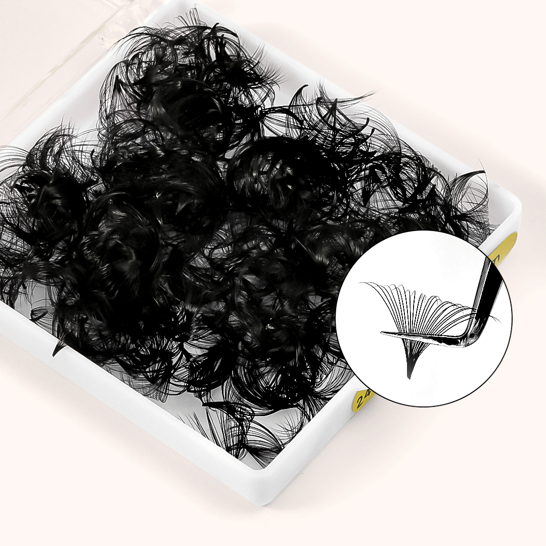 24D Handmade Pointy Base Premade Volume Loose Fans(500Fans)