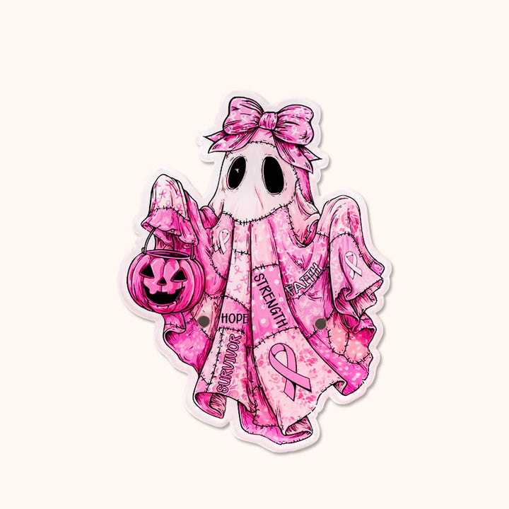 Spooky pink Halloween lash extension palettes. 3 designs: Robe Ghost, Knife Ghost, Book. Acrylic lash work board with built-in magnets for temporarily holding tweezers, festive salon decor for Halloween lash services.