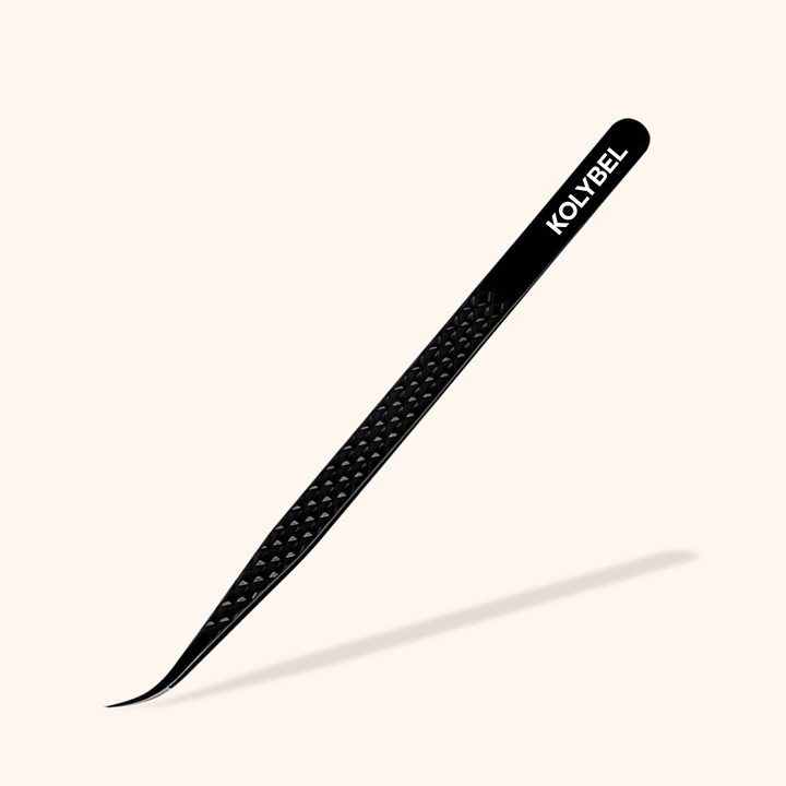 KB-06 Black Fiber Tweezers For Eyelash Extension