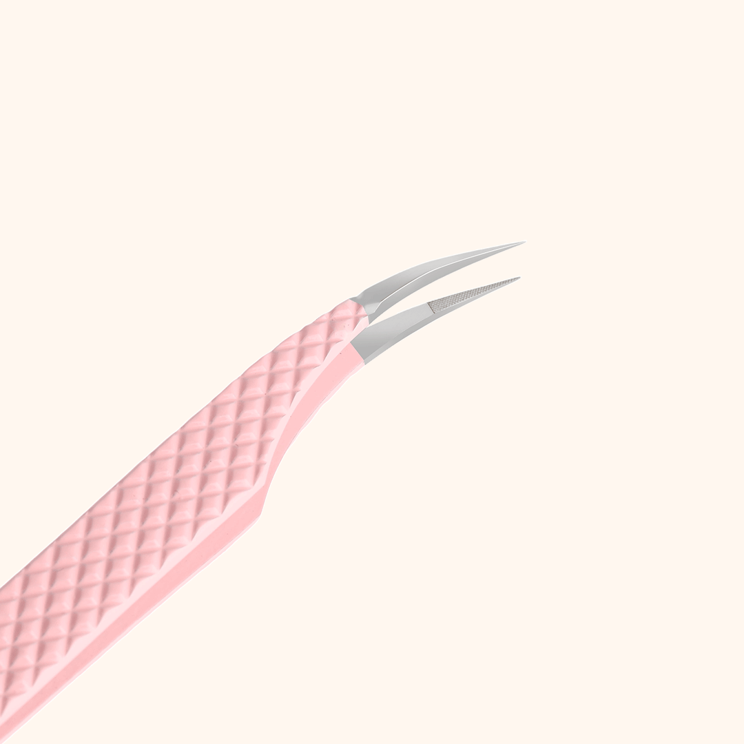 KC-07 Light Pink Tweezers For Eyelash Extension