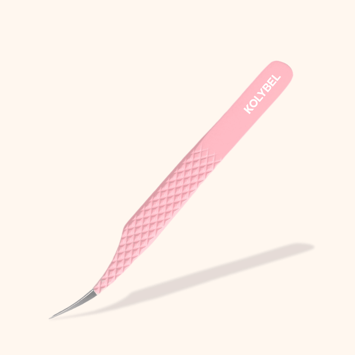 KC-07 Light Pink Tweezers For Eyelash Extension