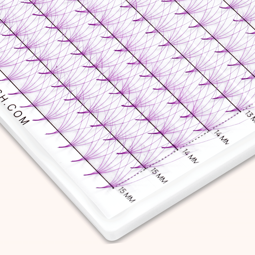 5D Purple Premade Volume Fans Pointy Base16 Rows(320 Fans)