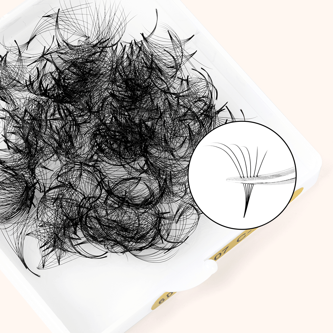 6D Handmade Pointy Base Premade Volume Loose Fans(500Fans)