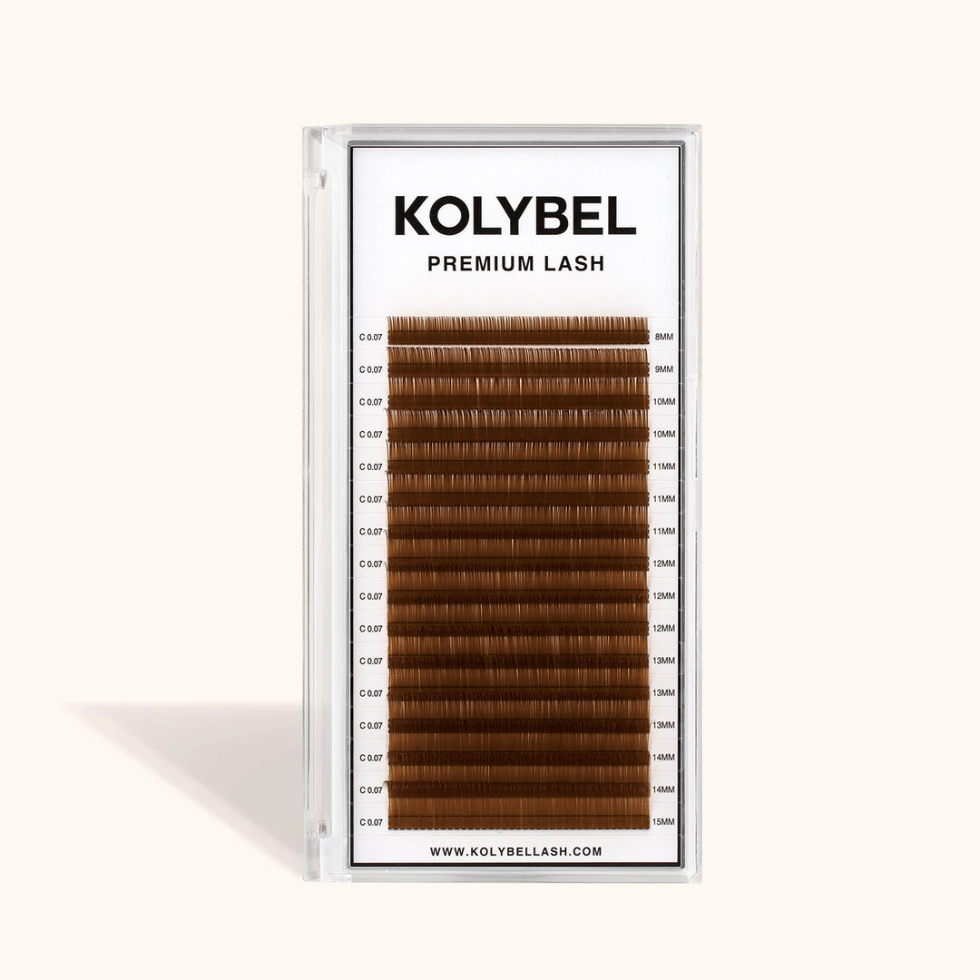 KOLYBEL LASH Brown Premium Lashes Colored Volume Eyelash Extensions