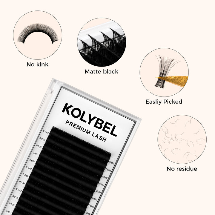 KOLYBEL LASH Premium Lash Extensions 0.07mm(16Rows)