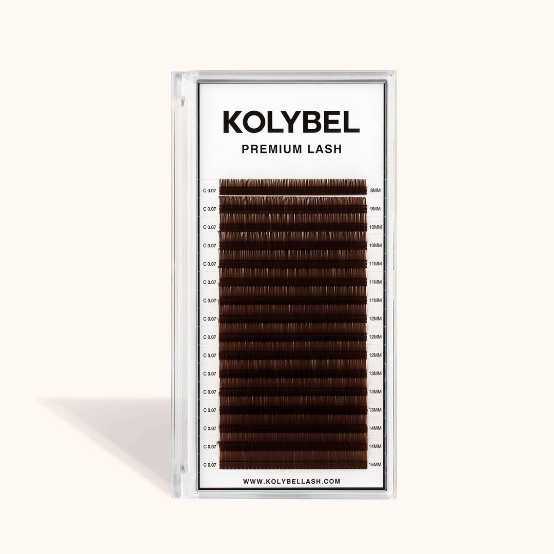 KOLYBEL LASH Brown Premium Lashes Colored Volume Eyelash Extensions