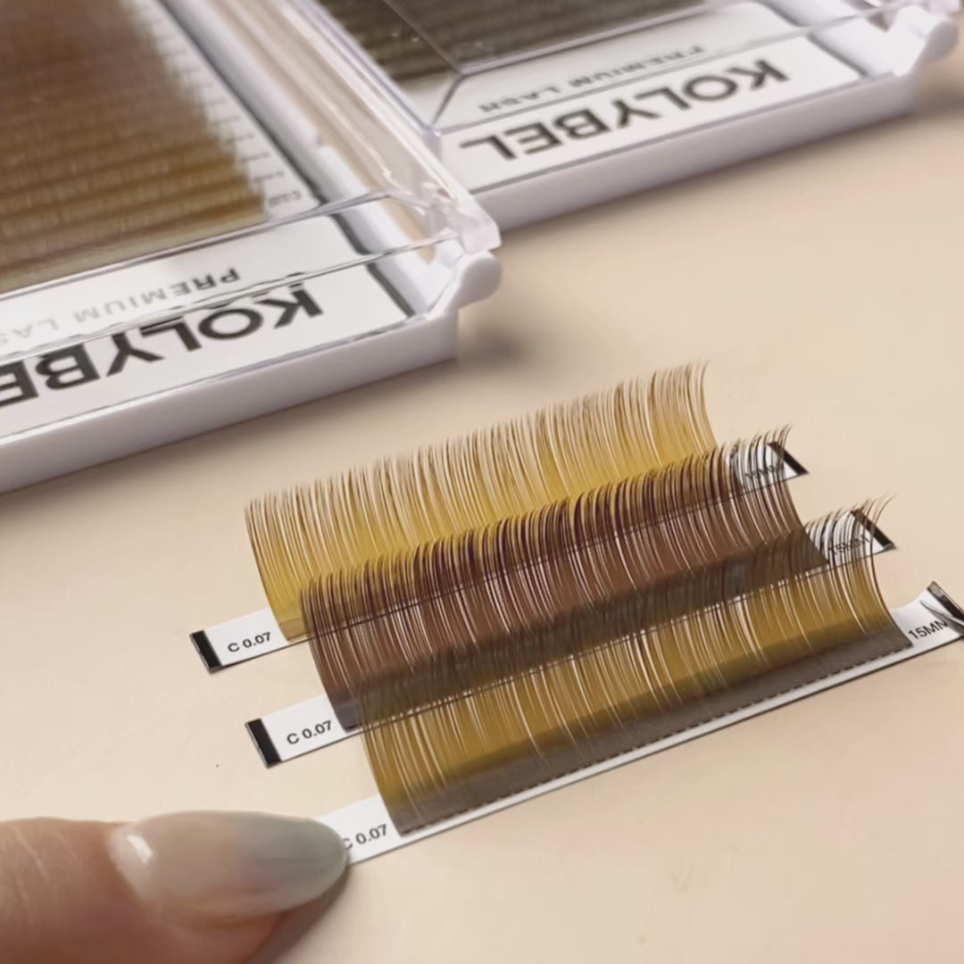KOLYBEL LASH LIGHT BROWN BROWN DARK BROWN LASHES