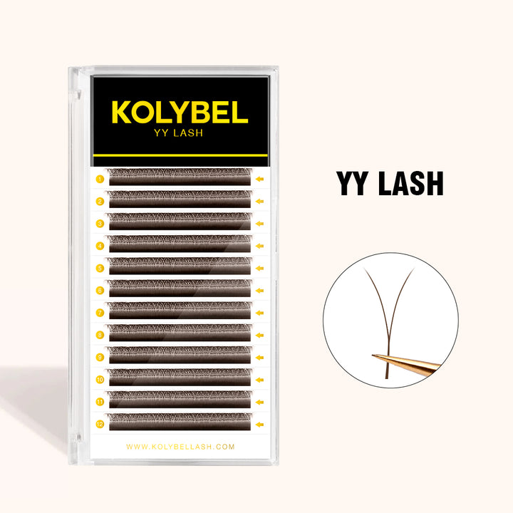 0.07MM Brown YY Premade Volume Fans Eyelash Extensions 